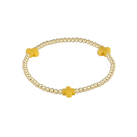 Enewton - Signature Cross Gold 3mm Bead Bracelet - Canary - Findlay Rowe Designs
