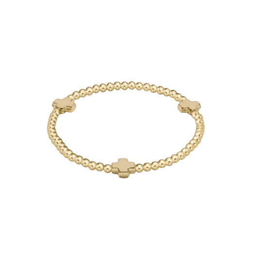 Enewton - Signature Cross Gold 3mm Bead Bracelet - - Findlay Rowe Designs