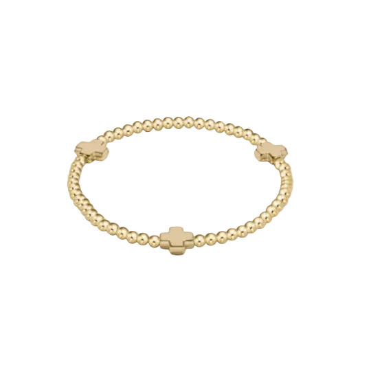 Enewton - Signature Cross Gold 3mm Bead Bracelet - - Findlay Rowe Designs
