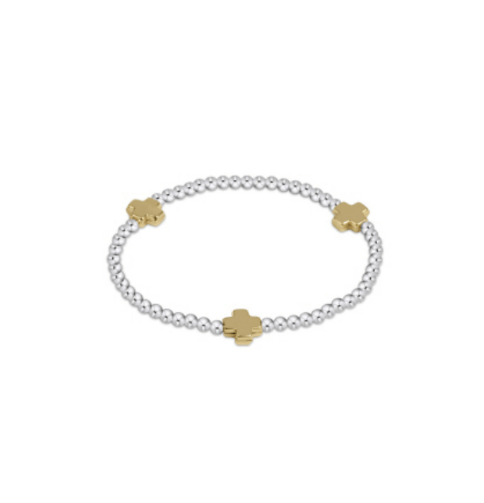Enewton - Signature Cross Mixed Metal 3mm Bead Bracelet - Findlay Rowe Designs