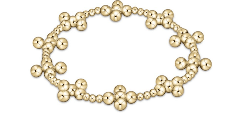 Enewton - Signature Cross Sincerity Pattern 2.5mm Bead Bracelet - Classic Beaded Signature Cross Gold - 4mm Bead Gold - Findlay Rowe Designs