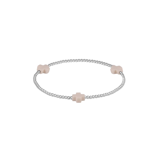 Enewton - Signature Cross Sterling Pattern 2mm Bead Bracelet - Off-White - Findlay Rowe Designs