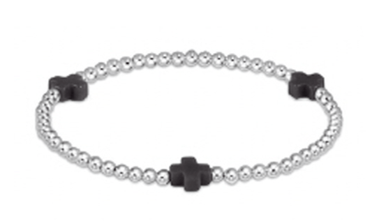 Enewton - Signature Cross Sterling 3mm Bead Bracelet - Charcoal - Findlay Rowe Designs