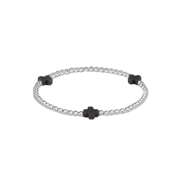 Enewton - Signature Cross Sterling 3mm Bead Bracelet - Charcoal - Findlay Rowe Designs