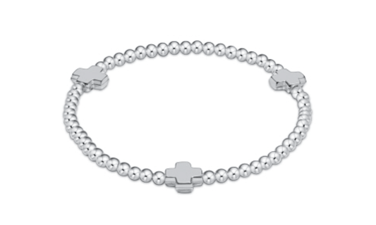 Enewton - Signature Cross Sterling Pattern 3mm Bead Bracelet - Sterling - Findlay Rowe Designs