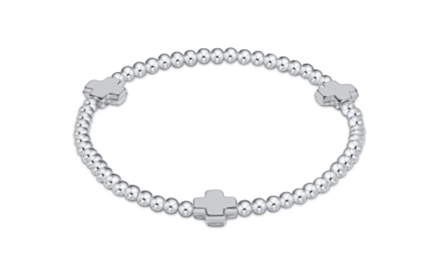 Enewton - Signature Cross Sterling Pattern 3mm Bead Bracelet - Sterling