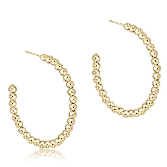 Enewton - Beaded Classic Post Hoop - 1.25 3mm gold - Findlay Rowe Designs