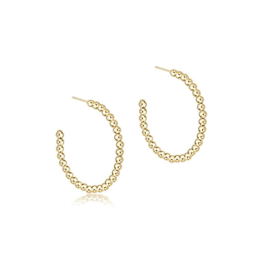 Enewton - Beaded Classic Post Hoop - 1.25 3mm gold