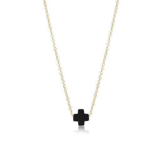 ENEWTON - 16" necklace gold - signature cross - ONYX