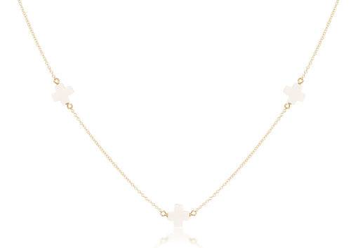 Enewton - choker simplicity chain gold - signature cross off-white - Findlay Rowe Designs