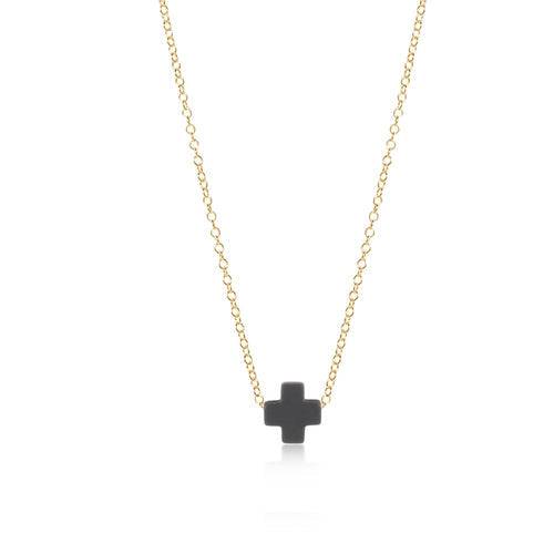 Enewton - Necklace Gold - signature cross - Charcoal - Findlay Rowe Designs