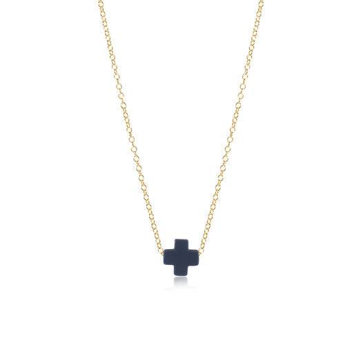Enewton - Necklace Gold - signature cross - Navy - Findlay Rowe Designs