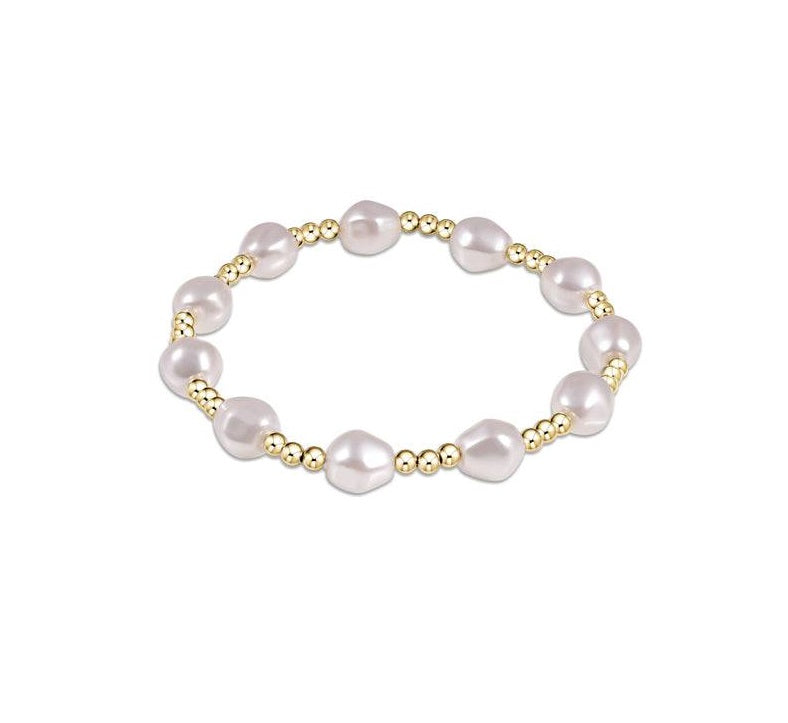 Enewton - Admire Gold 3mm Bead Bracelet - Pearl - Findlay Rowe Designs