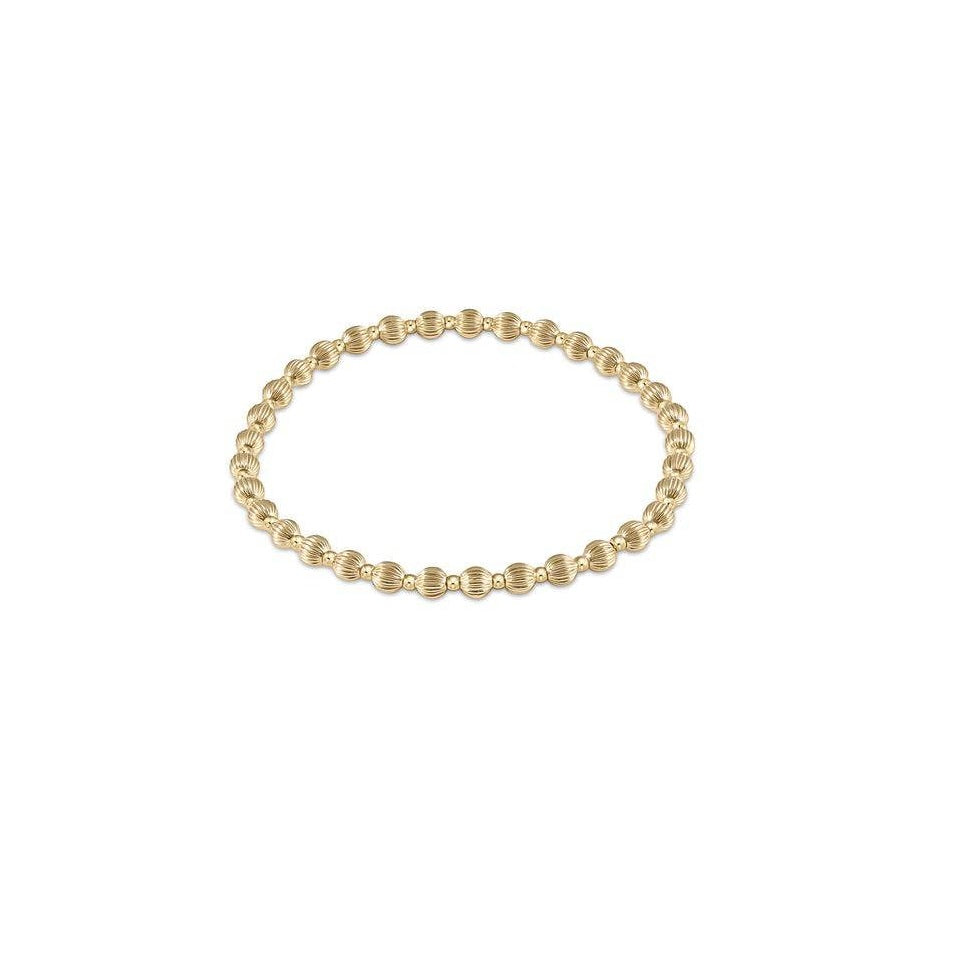 Enewton - Dignity Grateful Pattern 4mm Bead Bracelet - Gold - Findlay Rowe Designs