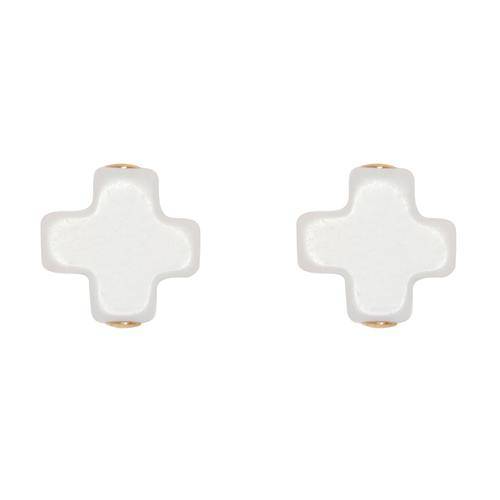 Enewton - earring - Signature Cross Studs - Off White - Findlay Rowe Designs