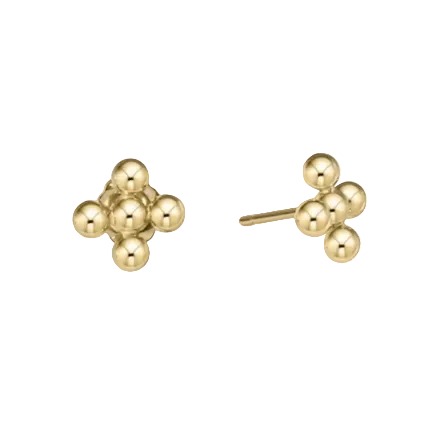 Enewton - Classic Beaded Signature Cross Stud - 3mm Bead Gold - Findlay Rowe Designs