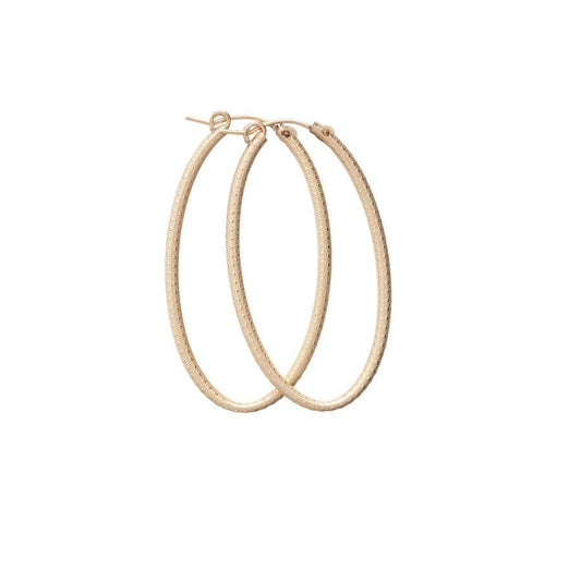Enewton - Earrings - Simply Elegant Oval Hoop Textured