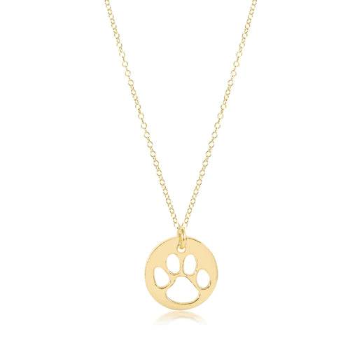 Enewton - 16in Necklace Gold - Paw Print Gold Disc - Findlay Rowe Designs