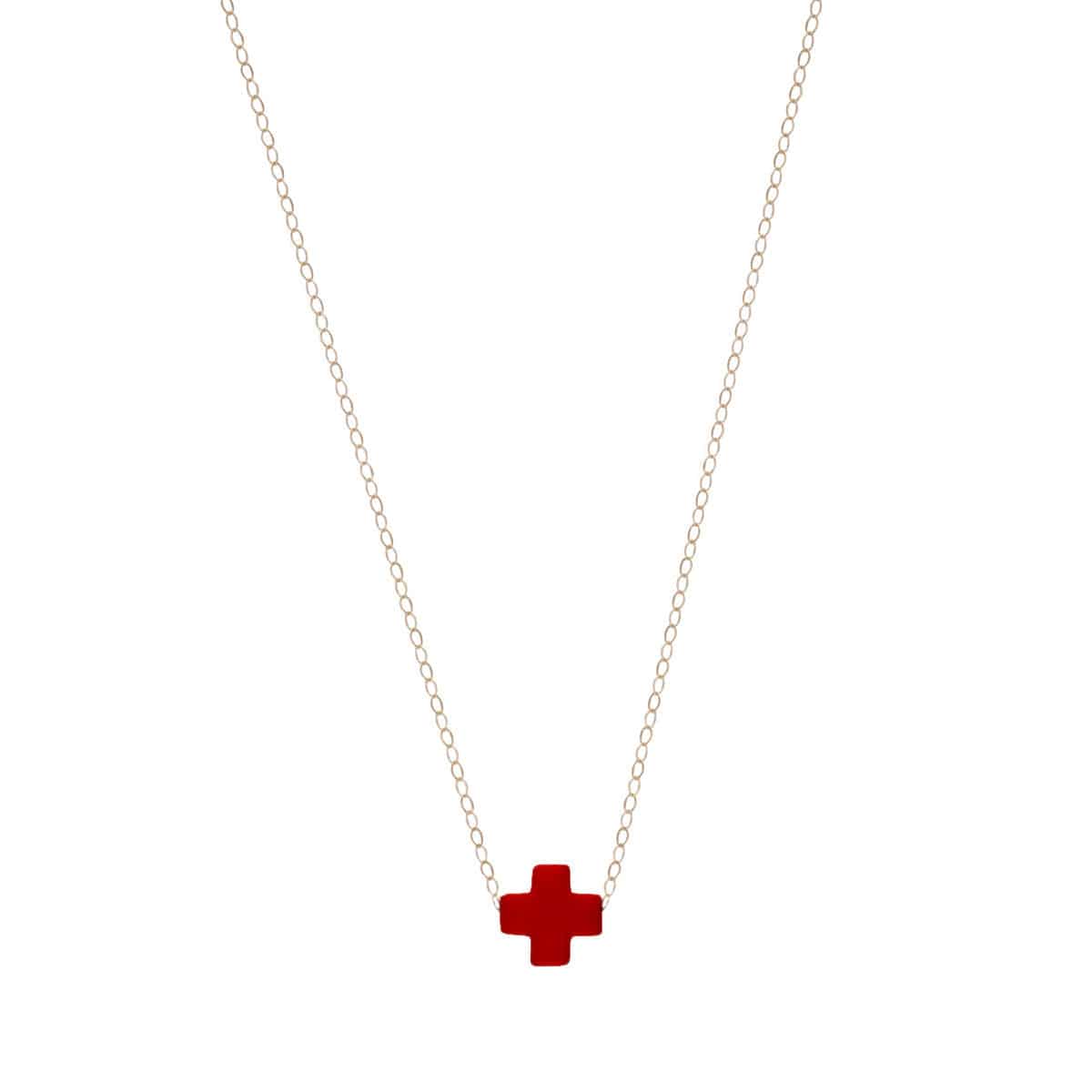 Enewton - Necklace Gold - signature cross - Red - Findlay Rowe Designs