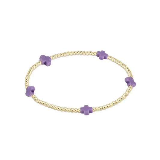Enewton - EGirl Signature Cross Gold Small 2mm Bracelet - Purple - Findlay Rowe Designs