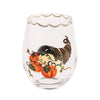 Mud Pie - Stemless Wine Glasses - Painted Pumpkin - Findlay Rowe Designs