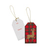 Caspari - Gift Tags - Royal Plaid Reindeer Foil
