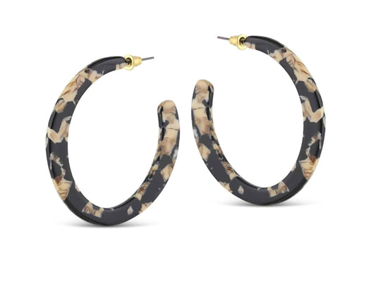 Olivia Semi Cut Out Resin Hoop Earrings - Findlay Rowe Designs