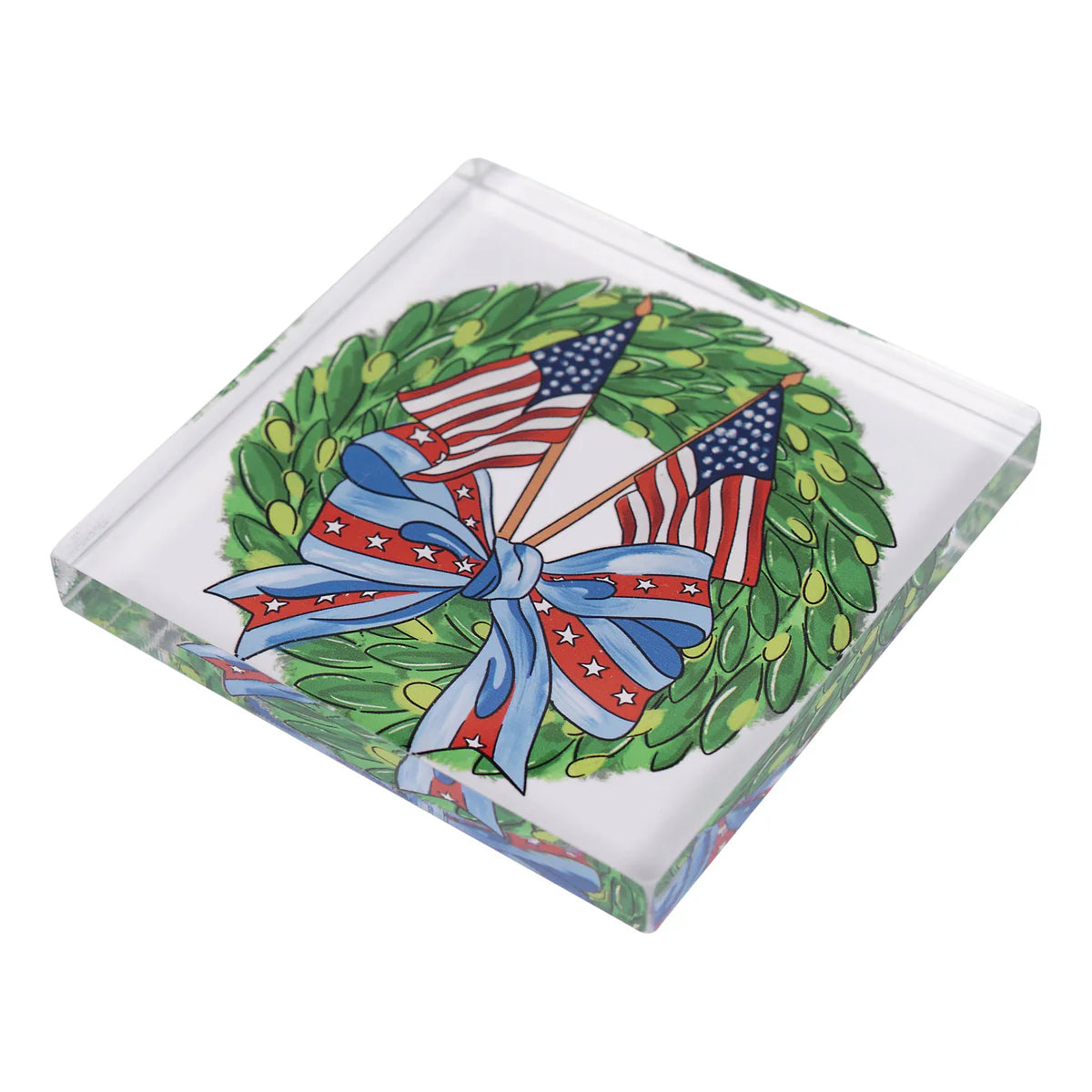 Glory Haus - Acrylic Napkin Weight - Americana Wreath - Findlay Rowe Designs