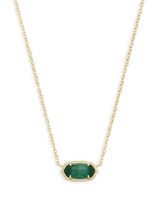Kendra Scott - Necklace - Elisa Pendant - Gold Emerald Cats Eye - Findlay Rowe Designs