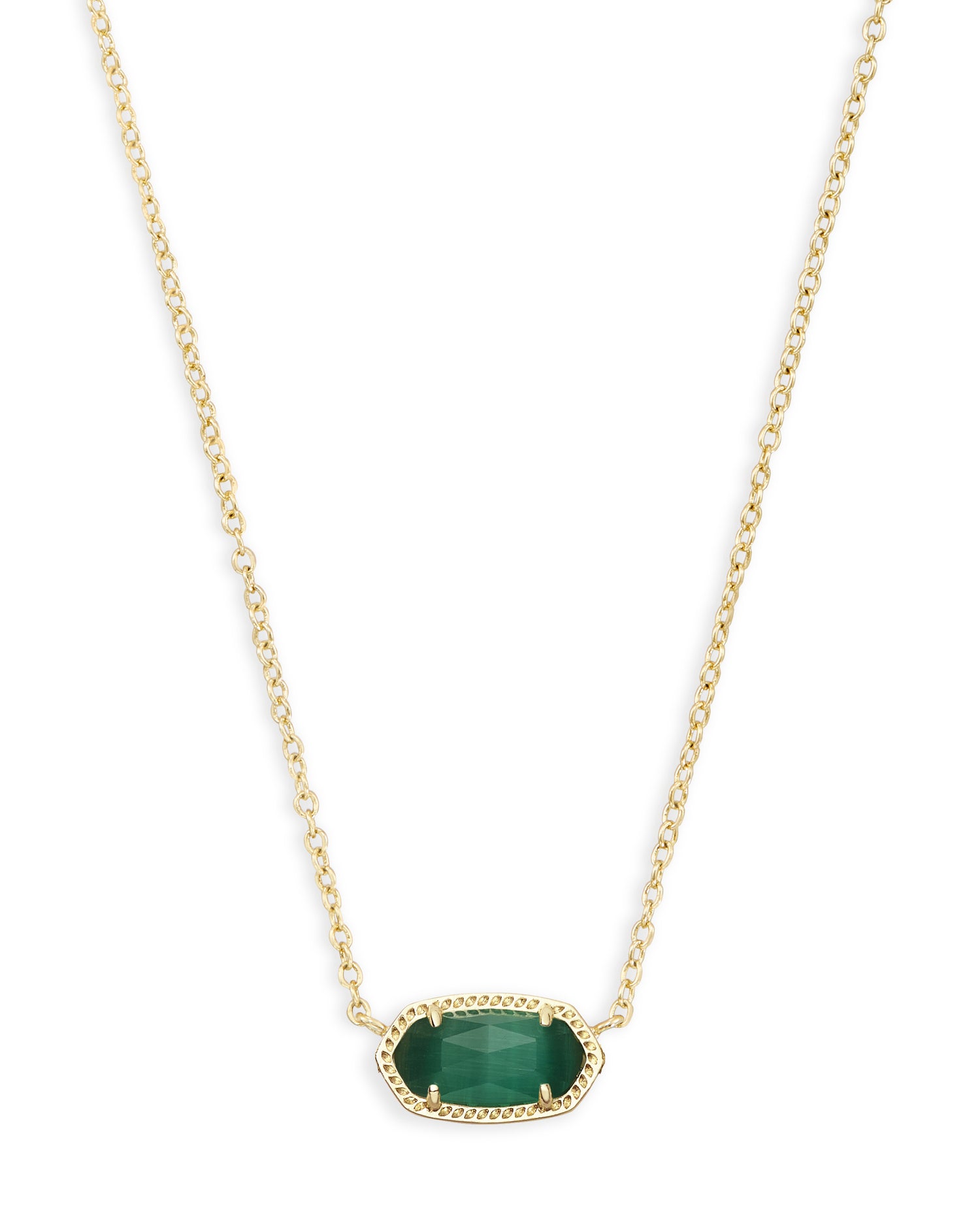 Kendra Scott - Necklace - Elisa Pendant - Gold Emerald Cats Eye - Findlay Rowe Designs