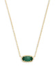 Kendra Scott - Necklace - Elisa Pendant - Gold Emerald Cats Eye - Findlay Rowe Designs