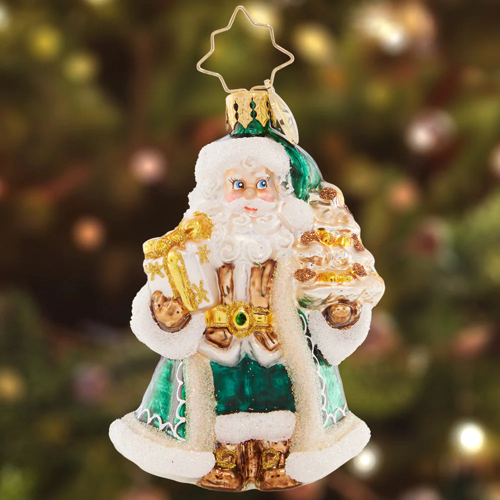 Christopher Radko EMERALD CITY SANTA GEM ORNAMENT Findlay Rowe Designs