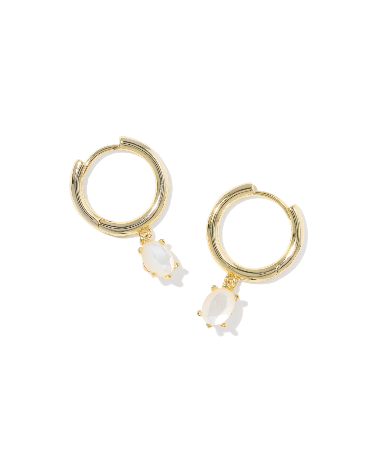 Kendra Scott - Earrings - Cailin Single Stone Huggie - Gold Ivory Mother Of Pearl - Findlay Rowe Designs