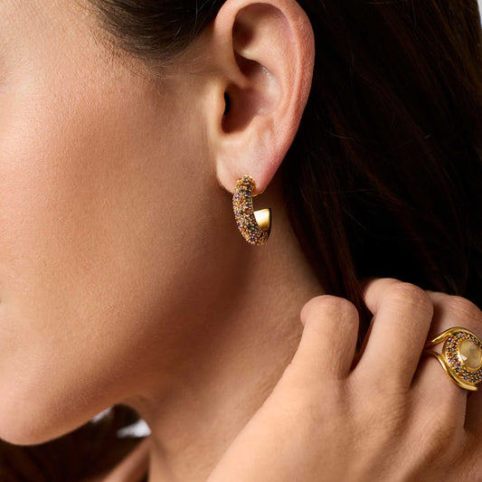Julie Vos - Earrings - Stardust Hoop - Gold - Findlay Rowe Designs