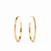 Julie Vos - Crescent Stone Hoop Earring - Mixed Metal - CZ - Large - Findlay Rowe Designs