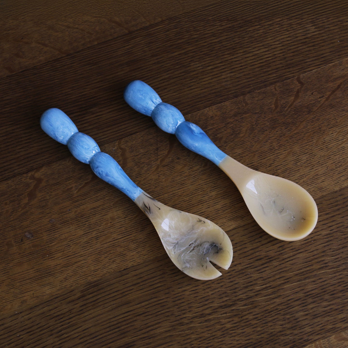 Beatriz Ball - Salad Servers - Resin Rio Bubble - Blue - Findlay Rowe Designs