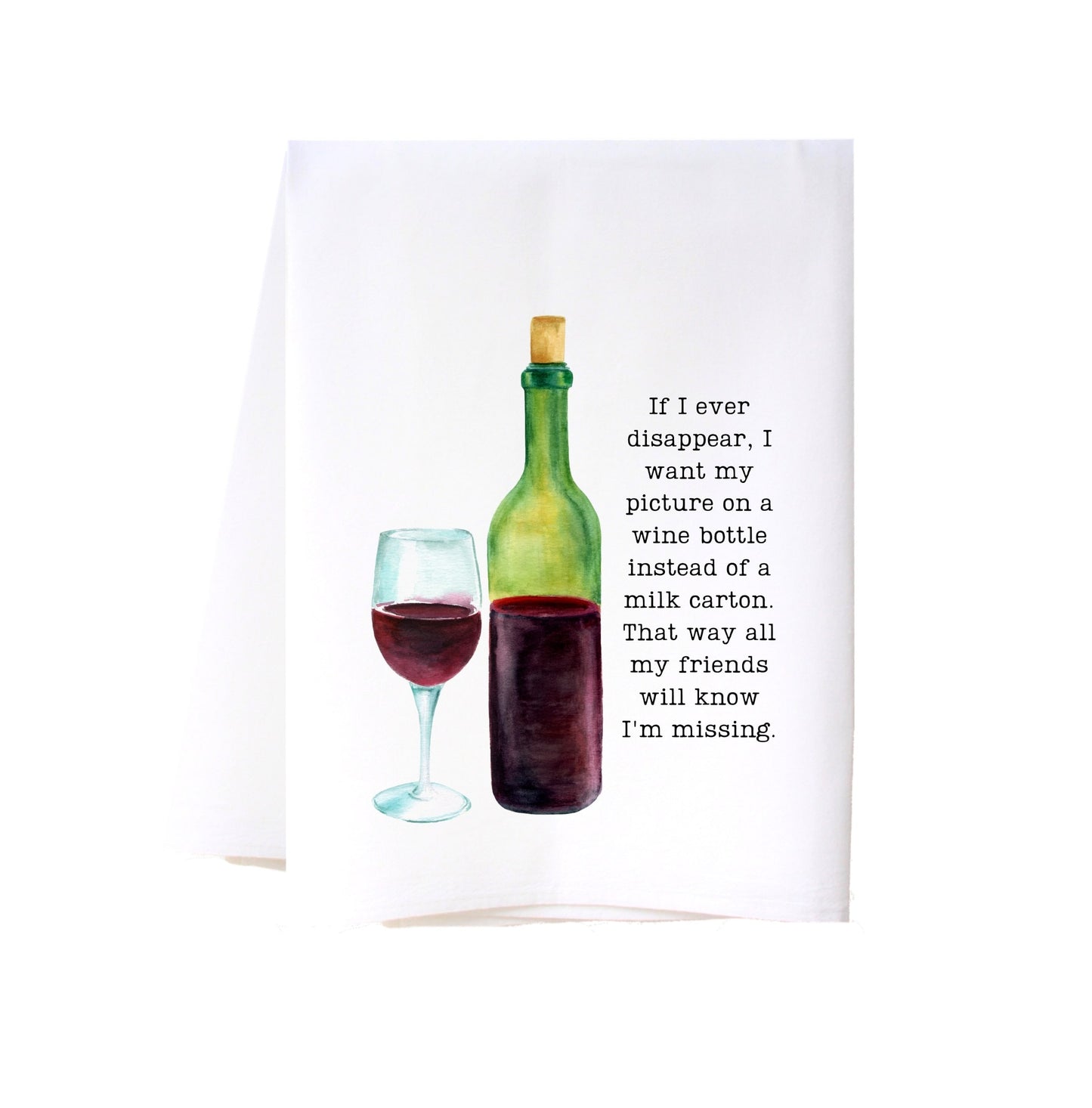 Cora and Pate - Towel - My Picture on a Wine Bottle - Findlay Rowe Designs