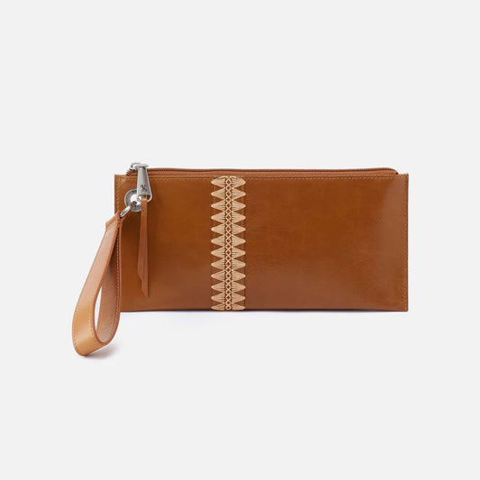 Vida Wristlet - Polished Leather - Truffle With Stitching - Findlay Rowe Designs