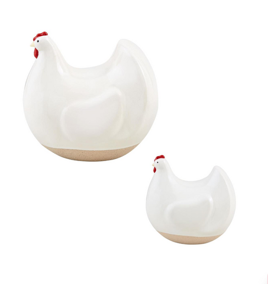 Mud Pie - Hen Figurine - Stoneware White - Findlay Rowe Designs