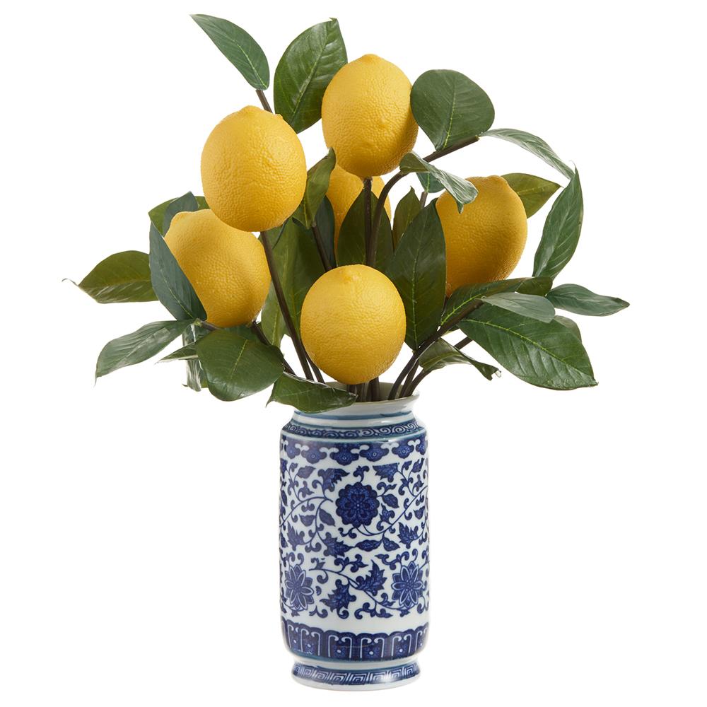 Ceramic Vase - 13.5in Lemon Stalks - Findlay Rowe Designs