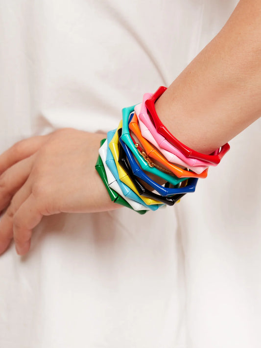 Bracelet - Enamel Stretch Bamboo - Findlay Rowe Designs