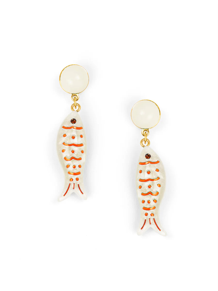 Earrings - Fish - Blue or White - Findlay Rowe Designs