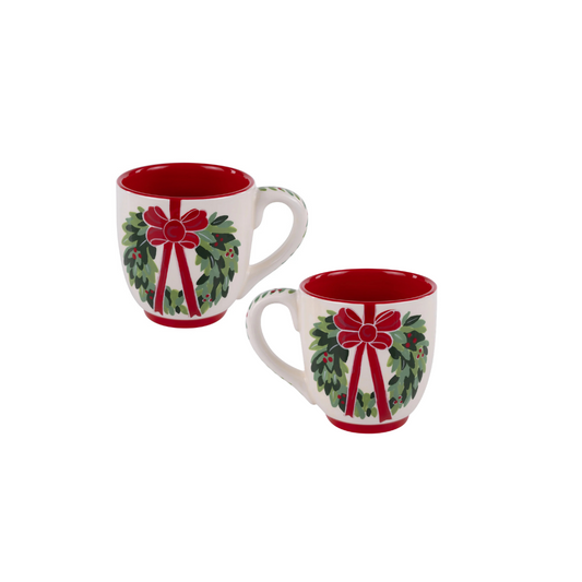Glory Haus - Coffee Mug - Red Bow Wreath - Findlay Rowe Designs