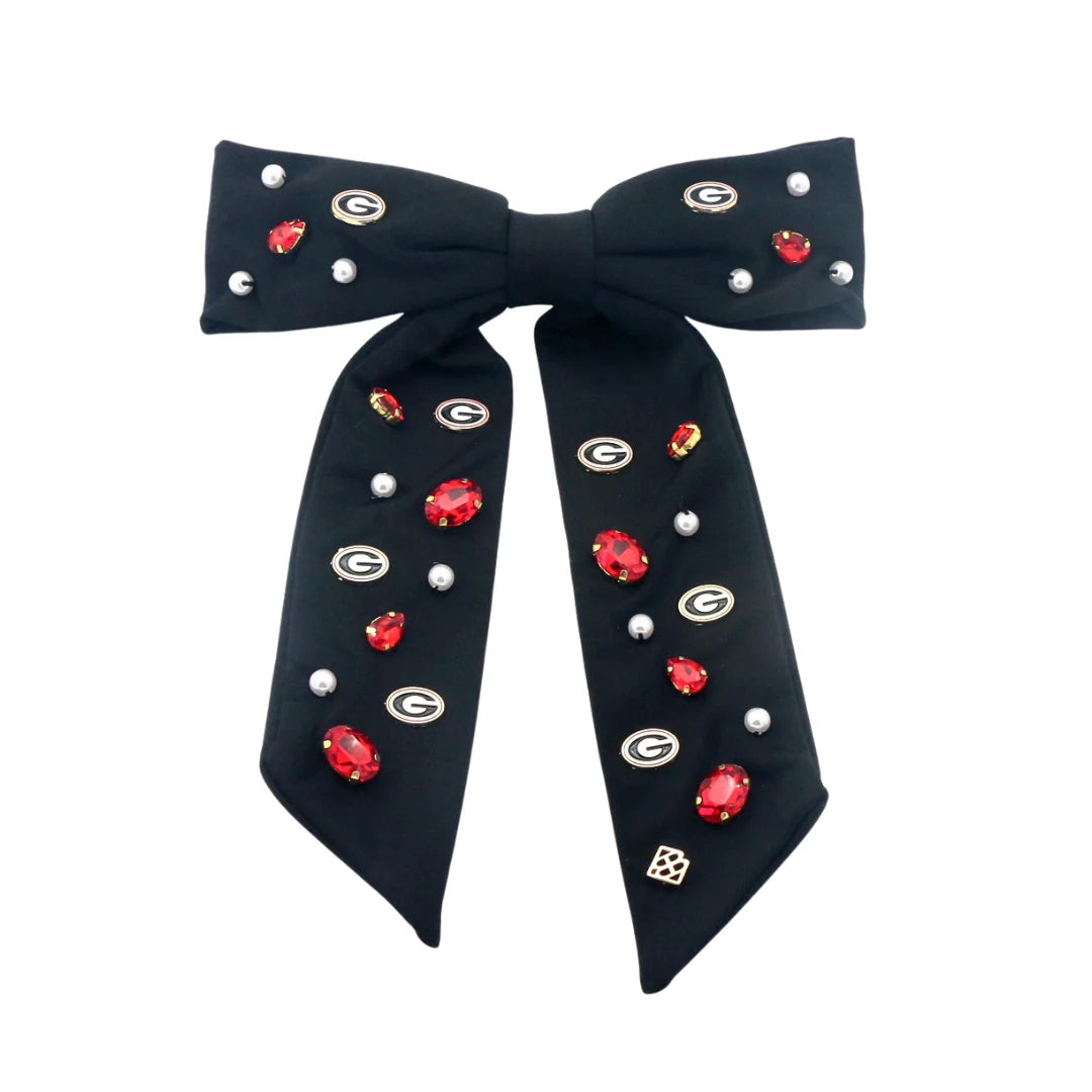 Brianna Cannon - Bow Barrette - UGA Black - Findlay Rowe Designs