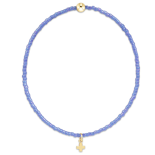 Enewton - Hope Classic Bright Blue Bracelet - Signature Cross Small Gold Charm