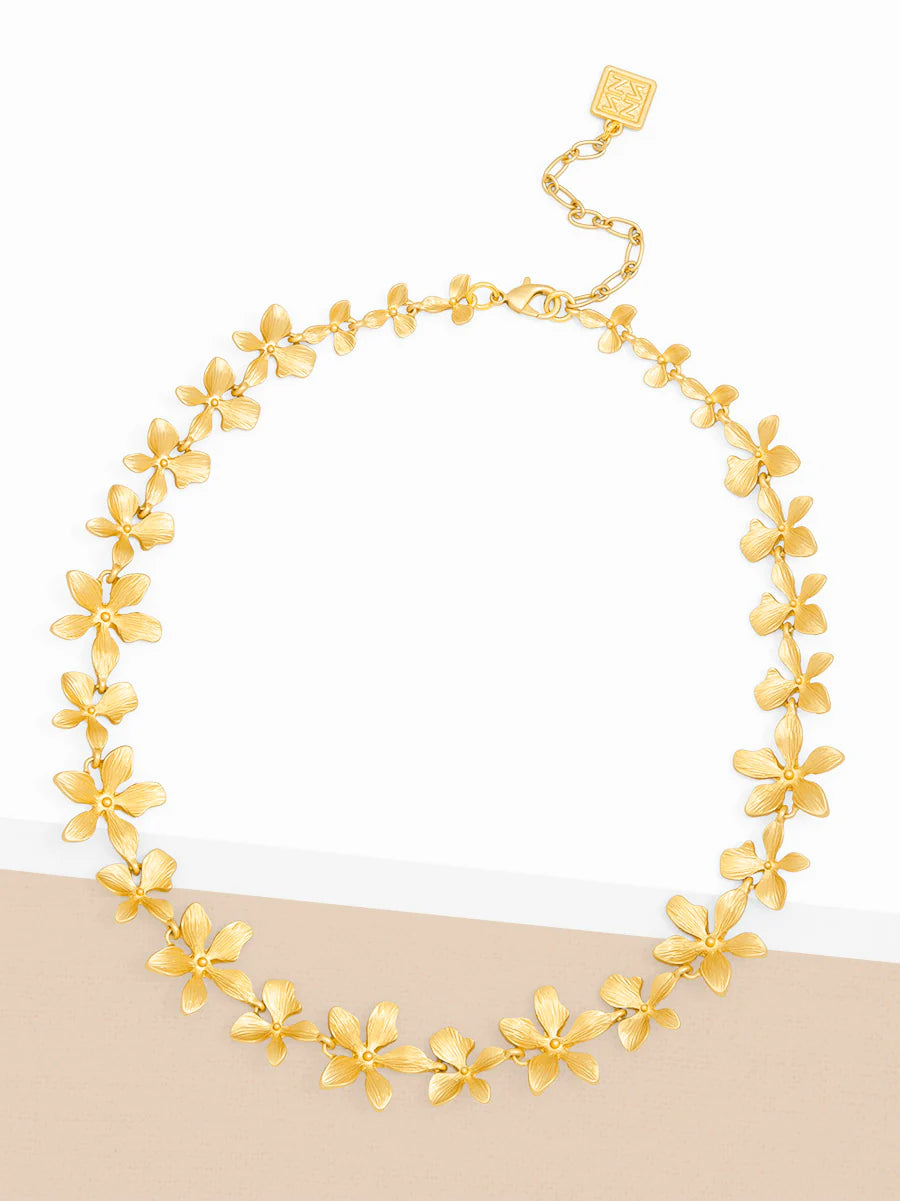 Necklace - 18in Collar Marigold Graduated Flower - Findlay Rowe Designs