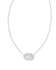 Kendra Scott -Elisa Silver Ridge Frame Short Pendant Necklace in Ivory Mother-of-Pearl - Findlay Rowe Designs