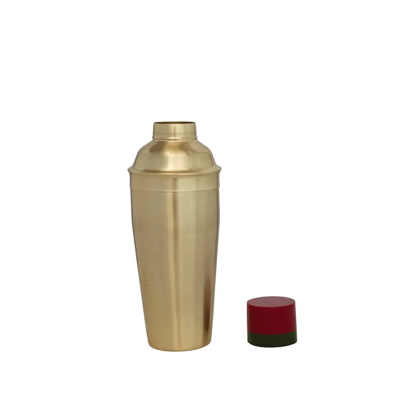 Cocktail Shaker - Stainless Gold Red/Green Top - Findlay Rowe Designs