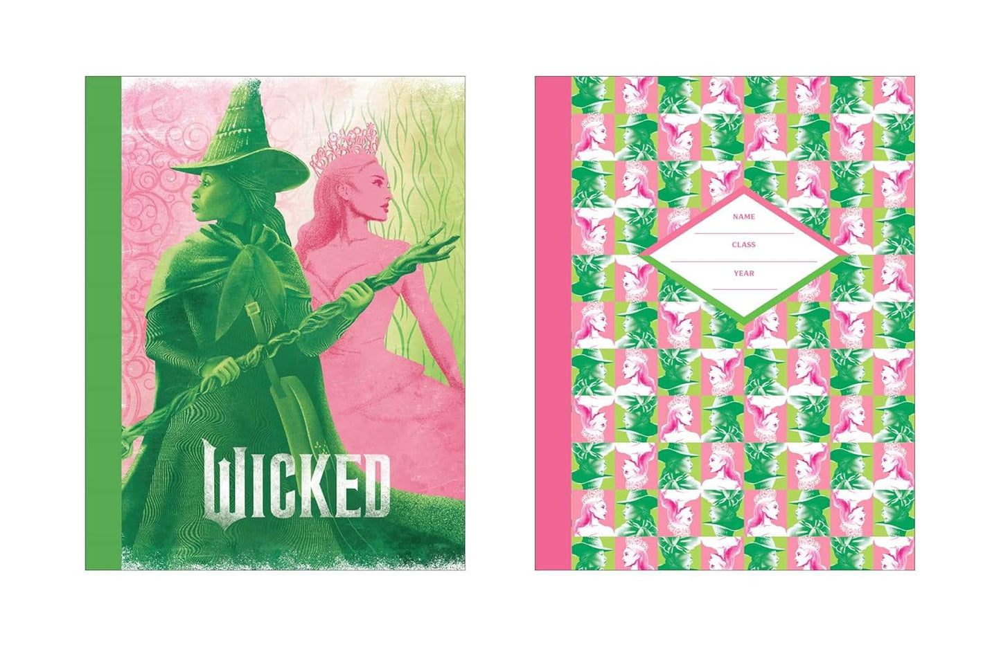 Composition Notebook - Wicked Pink Green - Set of 2 - Findlay Rowe Designs