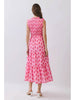 Dress - Midi Smocked Bodice Tiered - Pink - Findlay Rowe Designs
